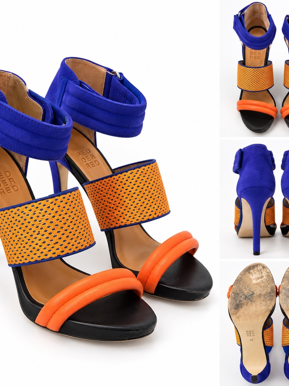 Vibrant Blue & Orange High-Heel Sandals